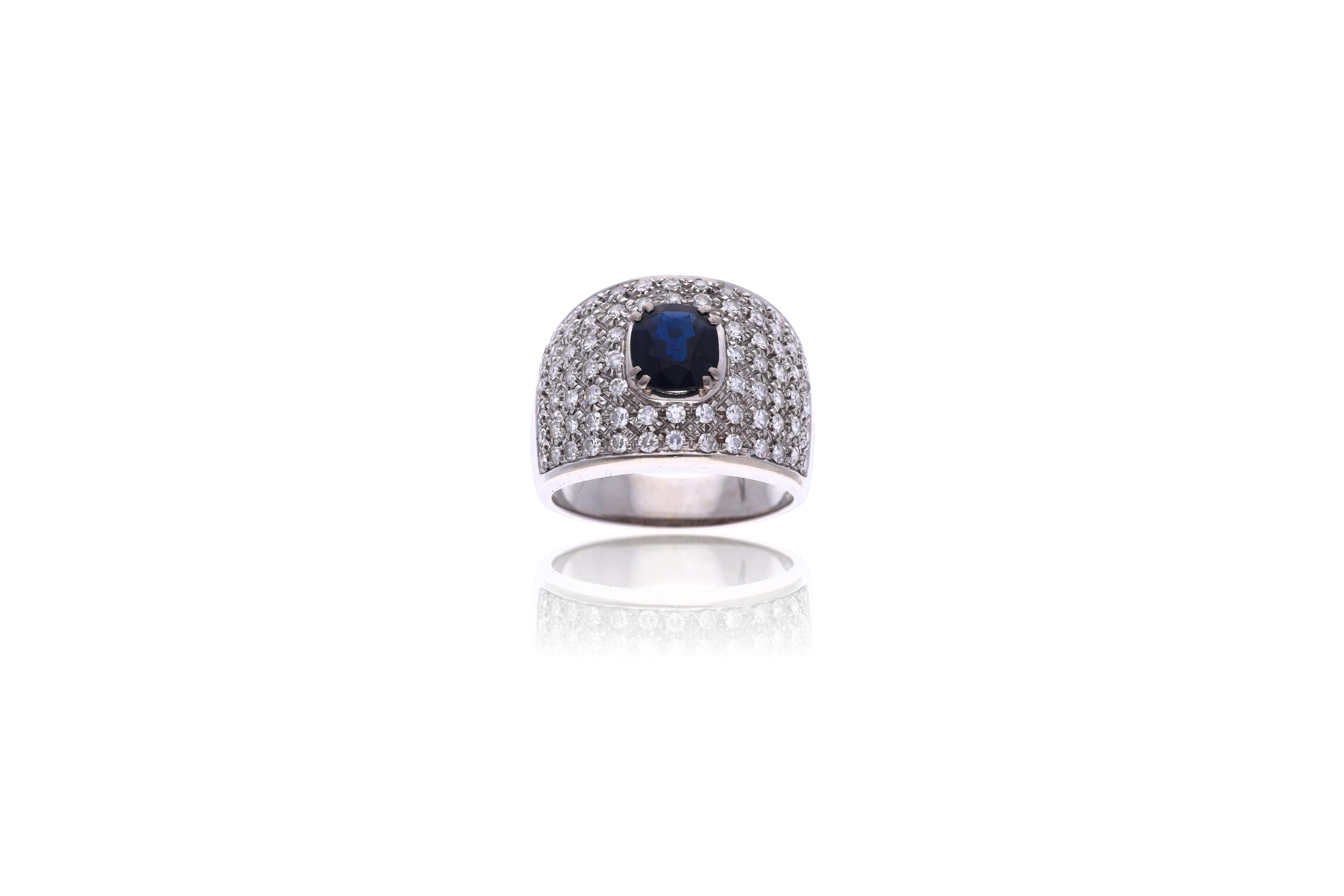 Anello con zaffiro e diamanti - Asta Preziosi