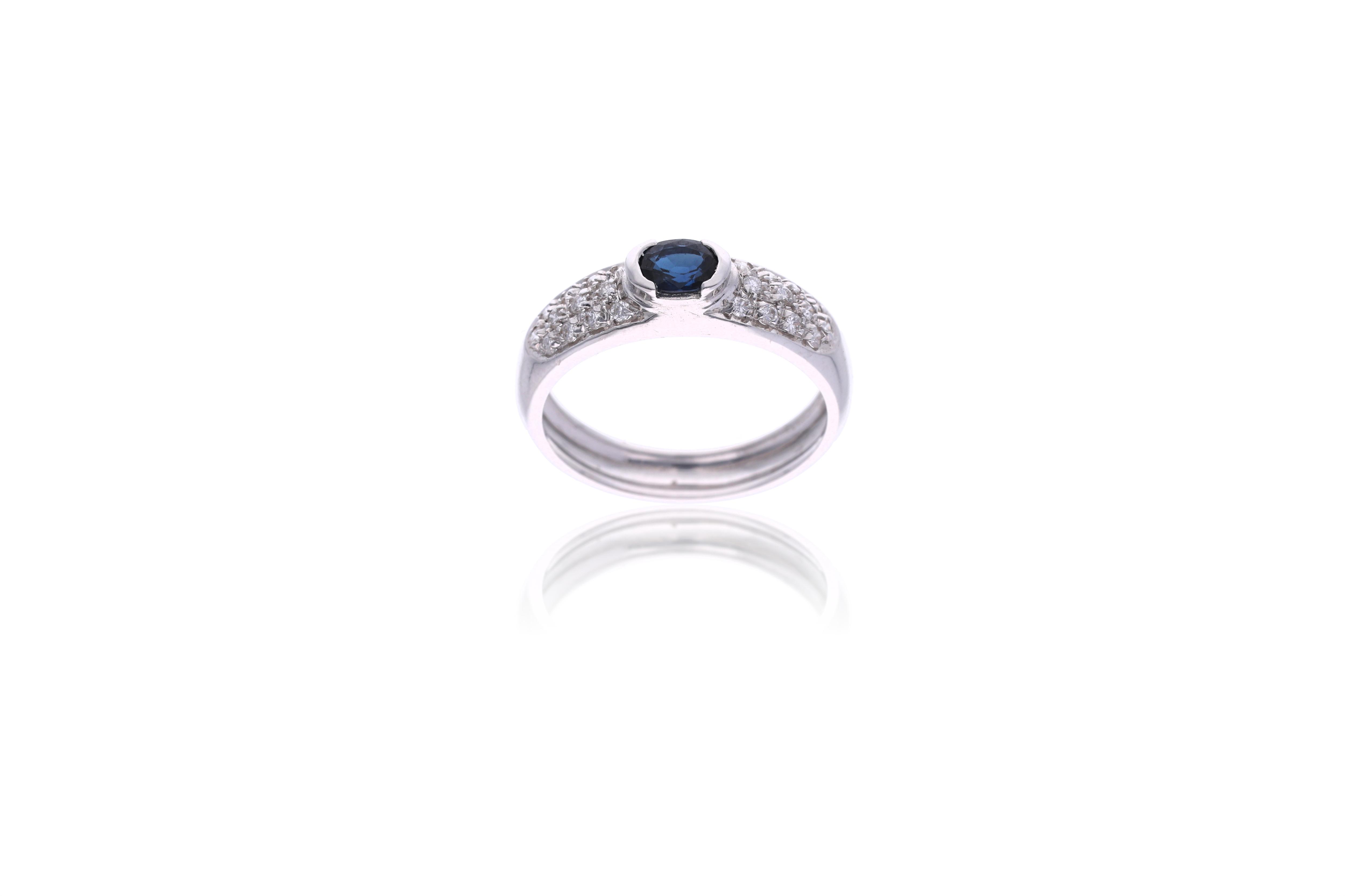 Anello con zaffiro e diamanti - Asta Preziosi