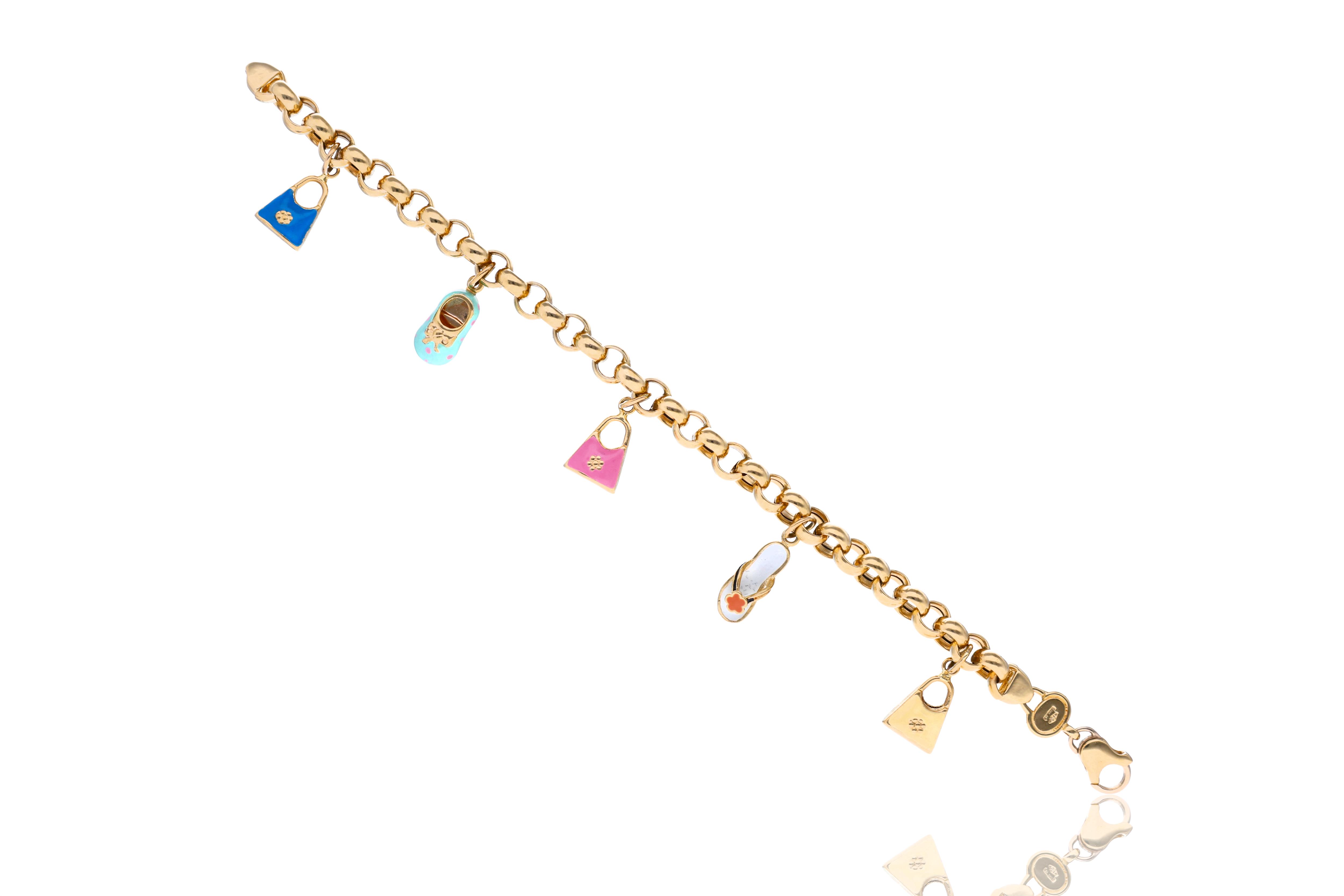 Bracciale charms con ciondoli smaltati - Asta Preziosi