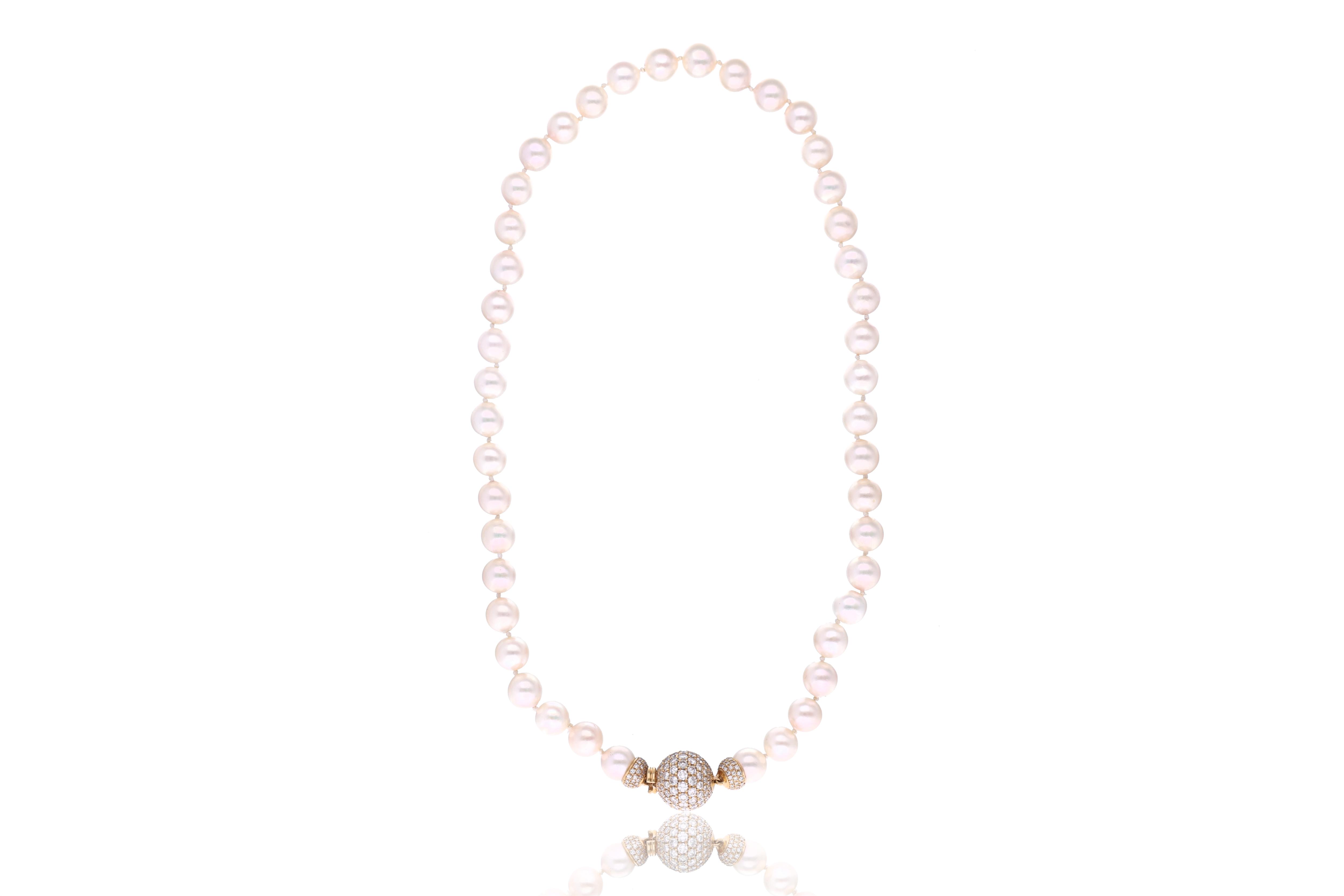 Collana di perle e diamanti - Asta Preziosi
