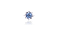 Anello e paio di orecchini con diamanti e pietre - Asta Preziosi Anello e paio di orecchini con diamanti e pietre - Asta Preziosi