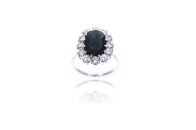 Anello con diamanti e pietra - Asta Preziosi Anello con diamanti e pietra - Asta Preziosi