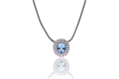Collana con acquamarina e diamanti - Asta Preziosi Collana con acquamarina e diamanti - Asta Preziosi