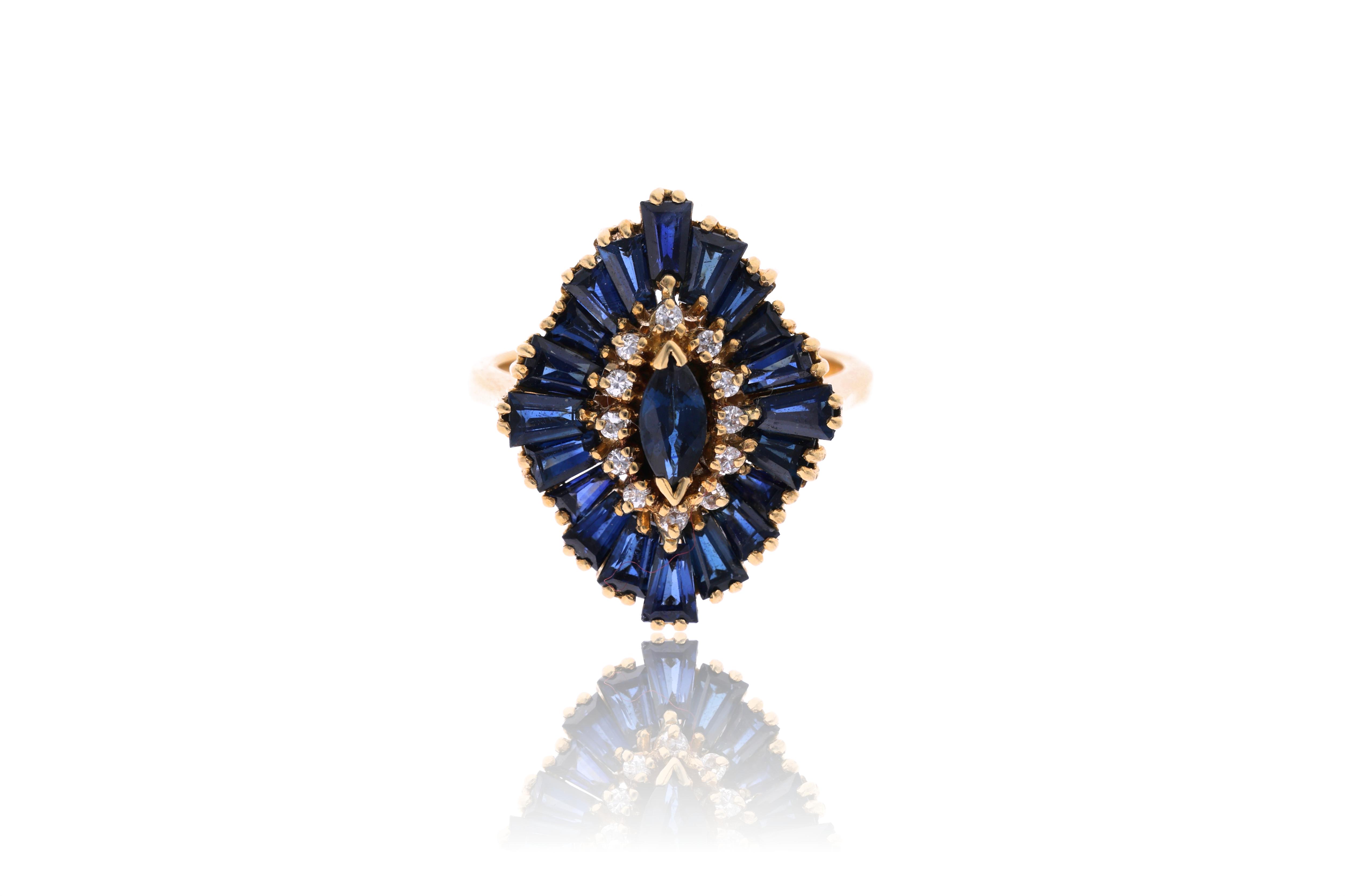 Anello con zaffiri e diamanti - Asta Preziosi