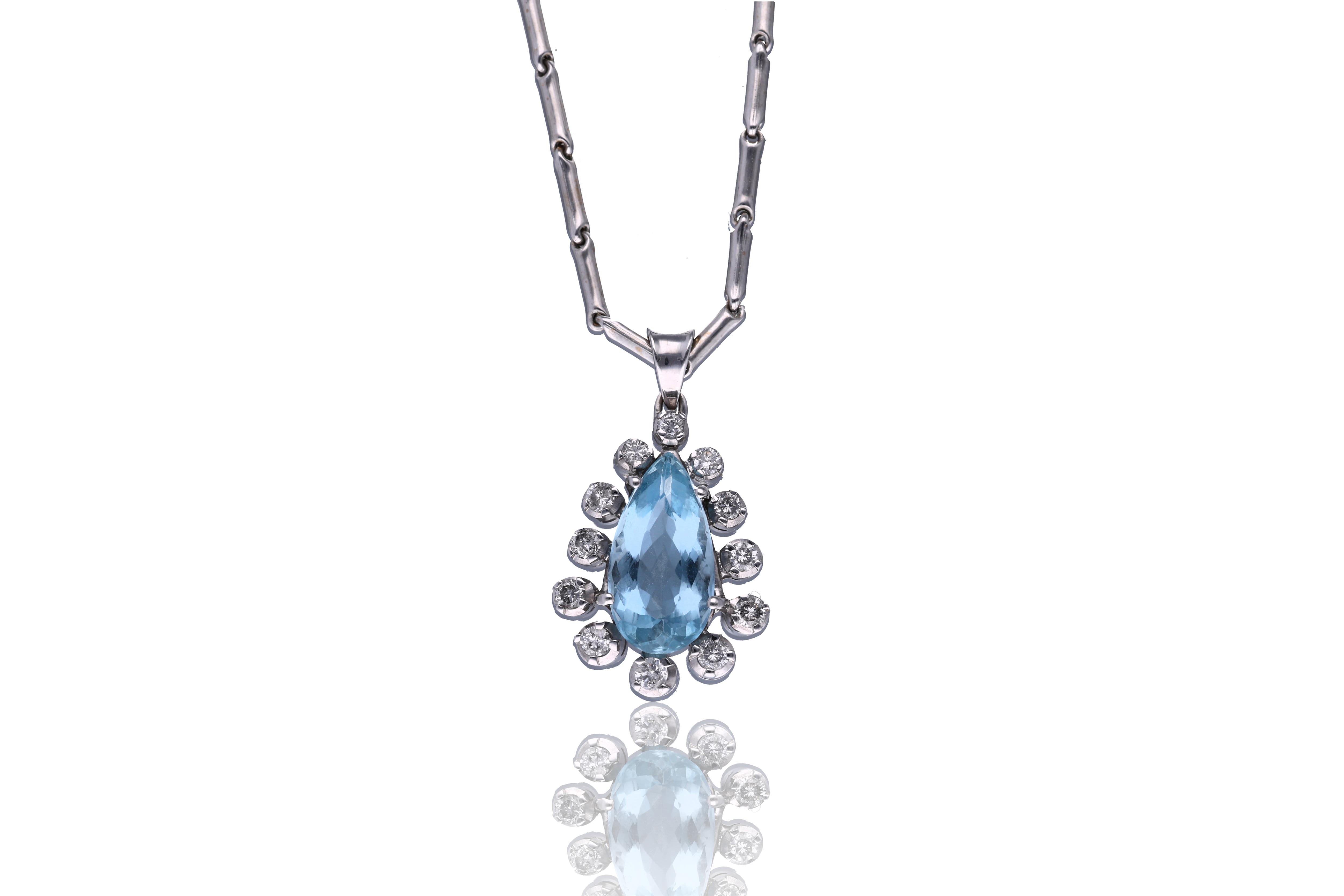Chimento, collana e pendente con diamanti e pietra - Asta Preziosi