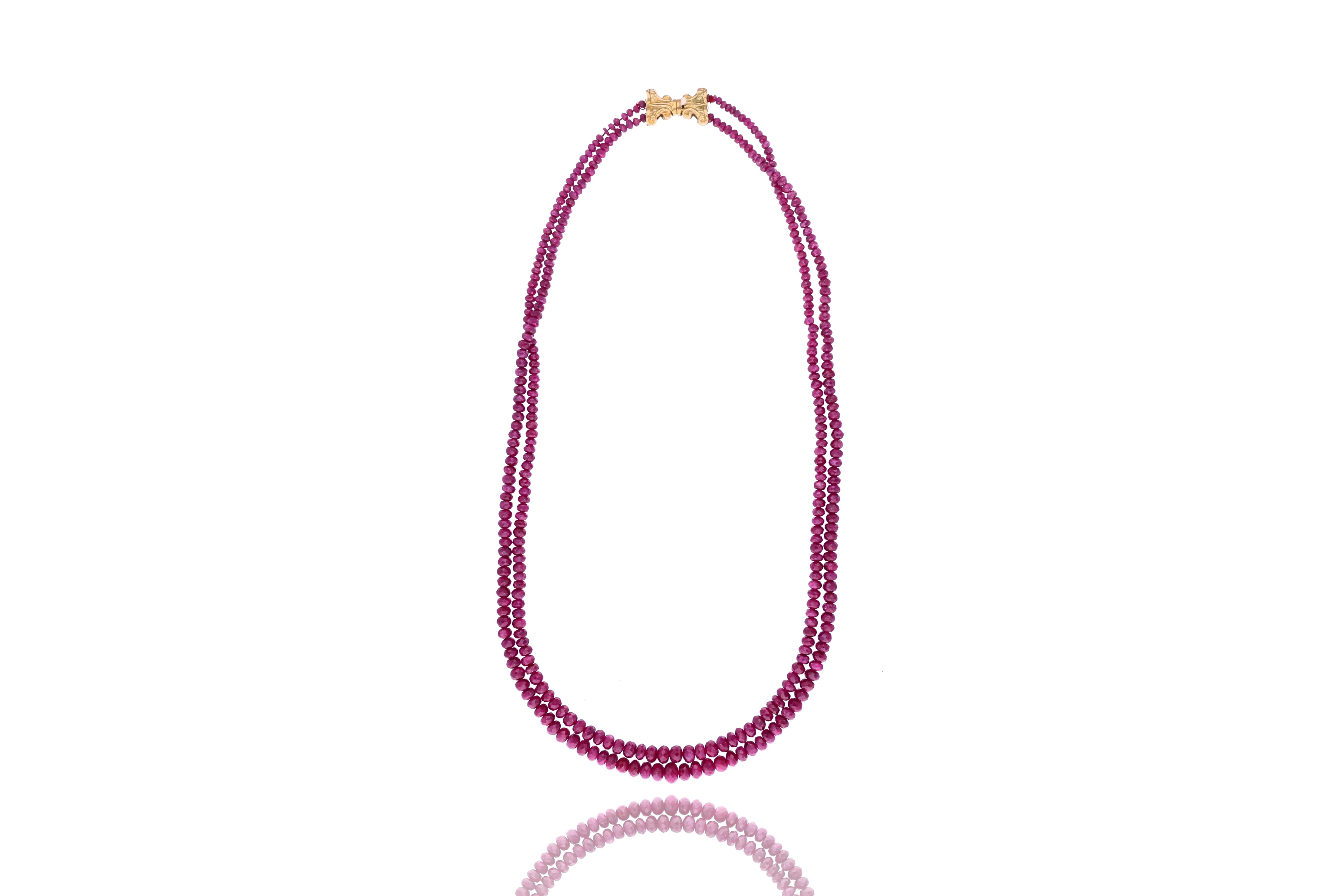 Collana a due fili di rubini - Asta Preziosi
