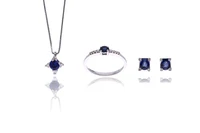 Parure: collana, anello e paio di orecchini con diamanti e pietre - Asta Preziosi Parure: collana, anello e paio di orecchini con diamanti e pietre - Asta Preziosi