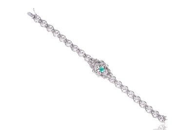Bracciale con diamanti e smeraldo - Asta Preziosi Bracciale con diamanti e smeraldo - Asta Preziosi
