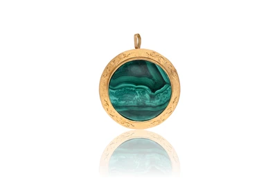 Spilla/Ciondolo con malachite - Asta Preziosi Spilla/Ciondolo con malachite - Asta Preziosi
