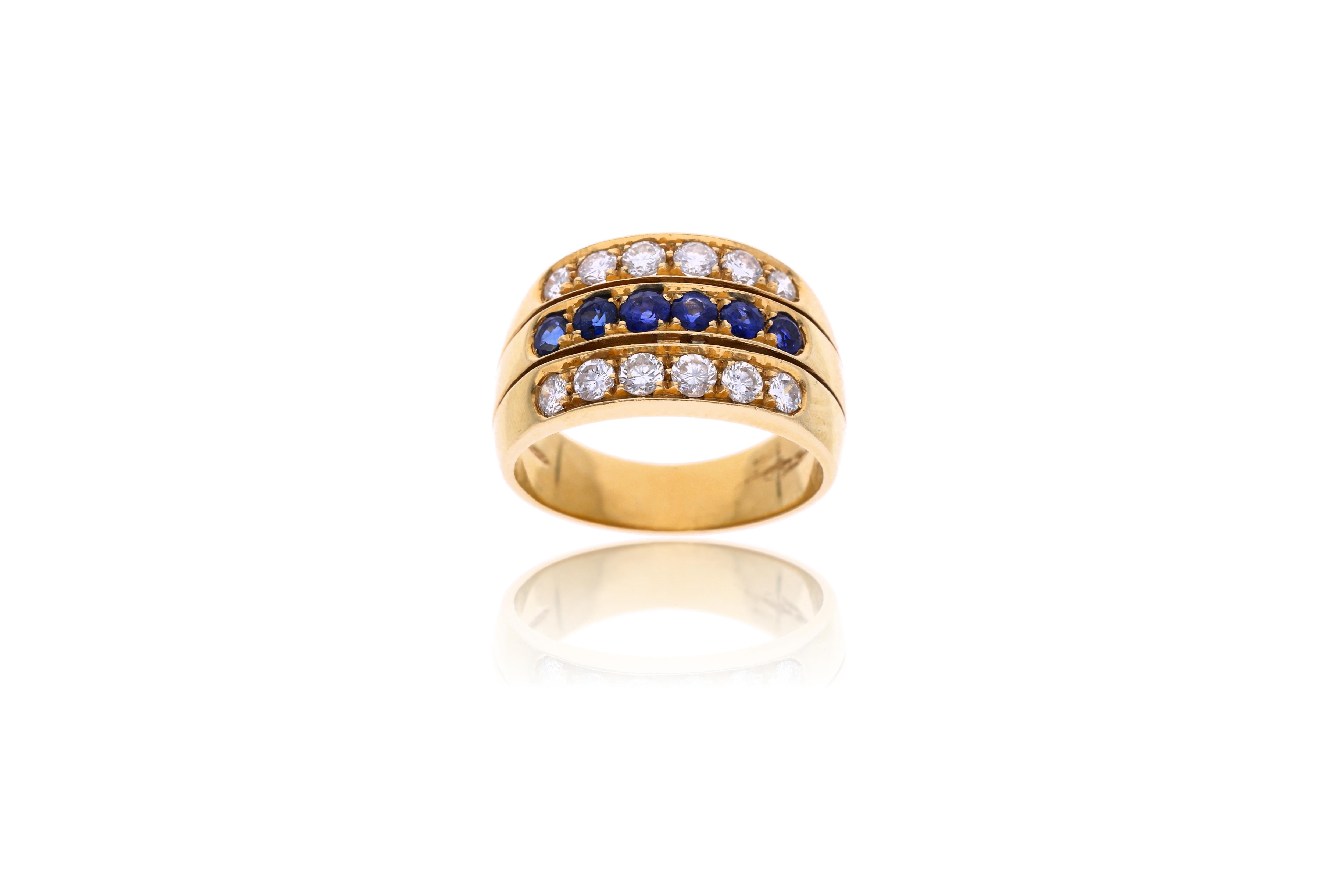 Anello con zaffiri e diamanti - Asta Preziosi