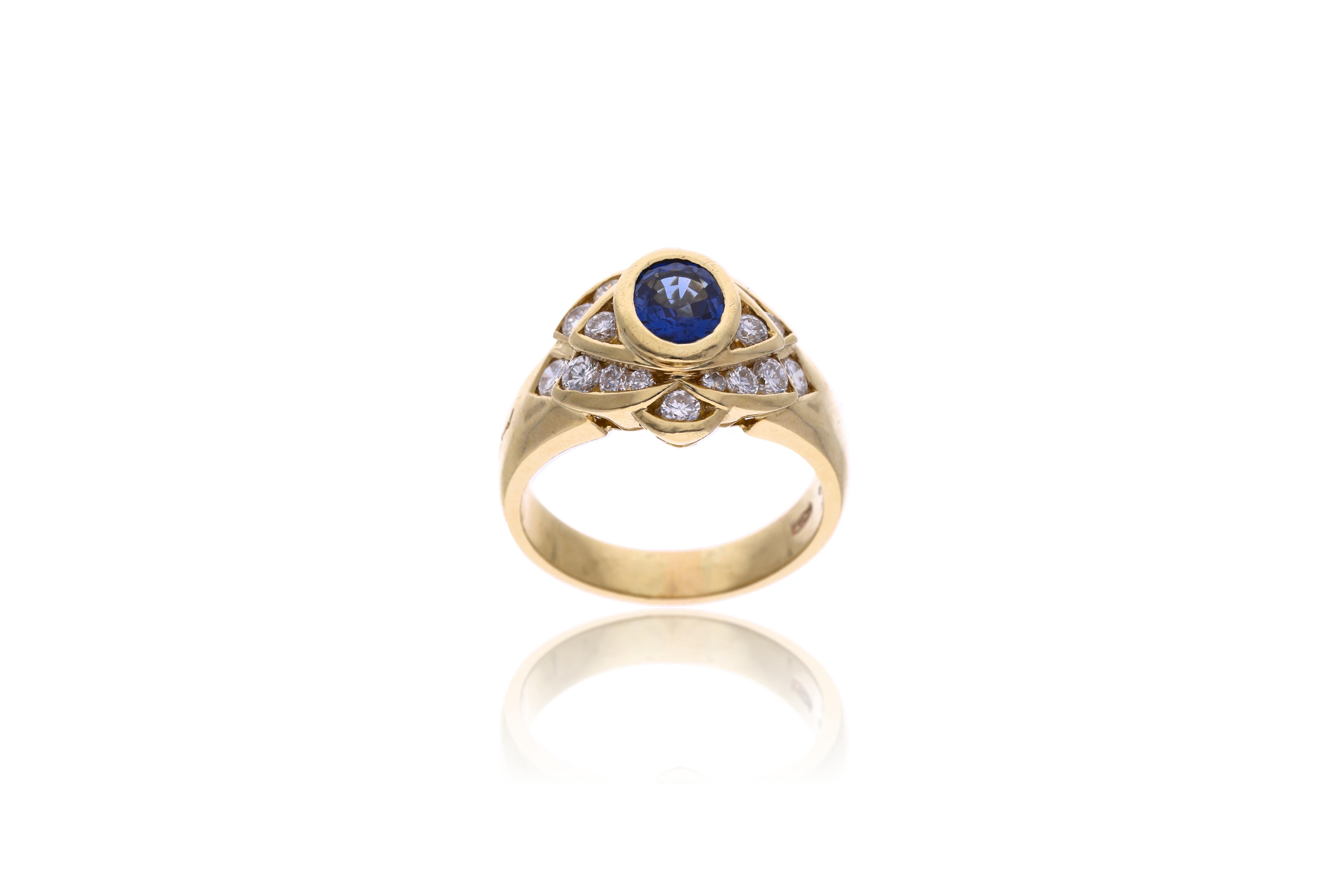 Anello con zaffiro e diamanti - Asta Preziosi