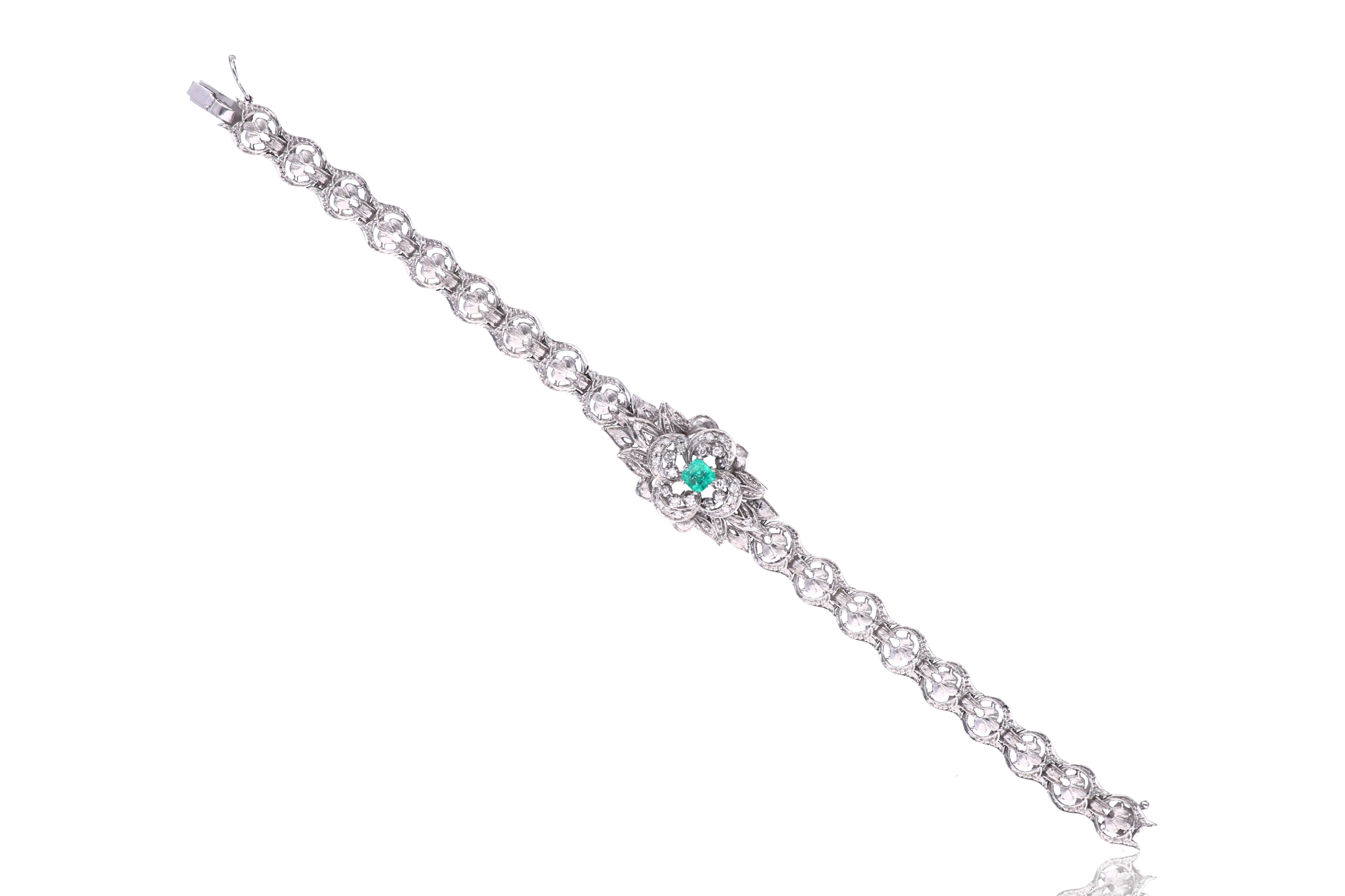 Bracciale con diamanti e smeraldo - Asta Preziosi