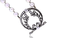 Collana di perle coltivate con diamanti - Asta Preziosi