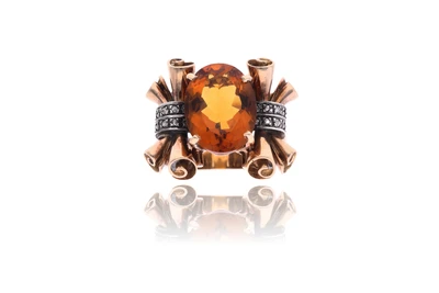 Anello con quarzo e diamanti - Asta Preziosi Anello con quarzo e diamanti - Asta Preziosi