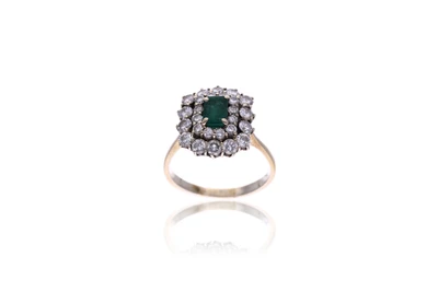 Anello con smeraldo e diamanti - Asta Preziosi