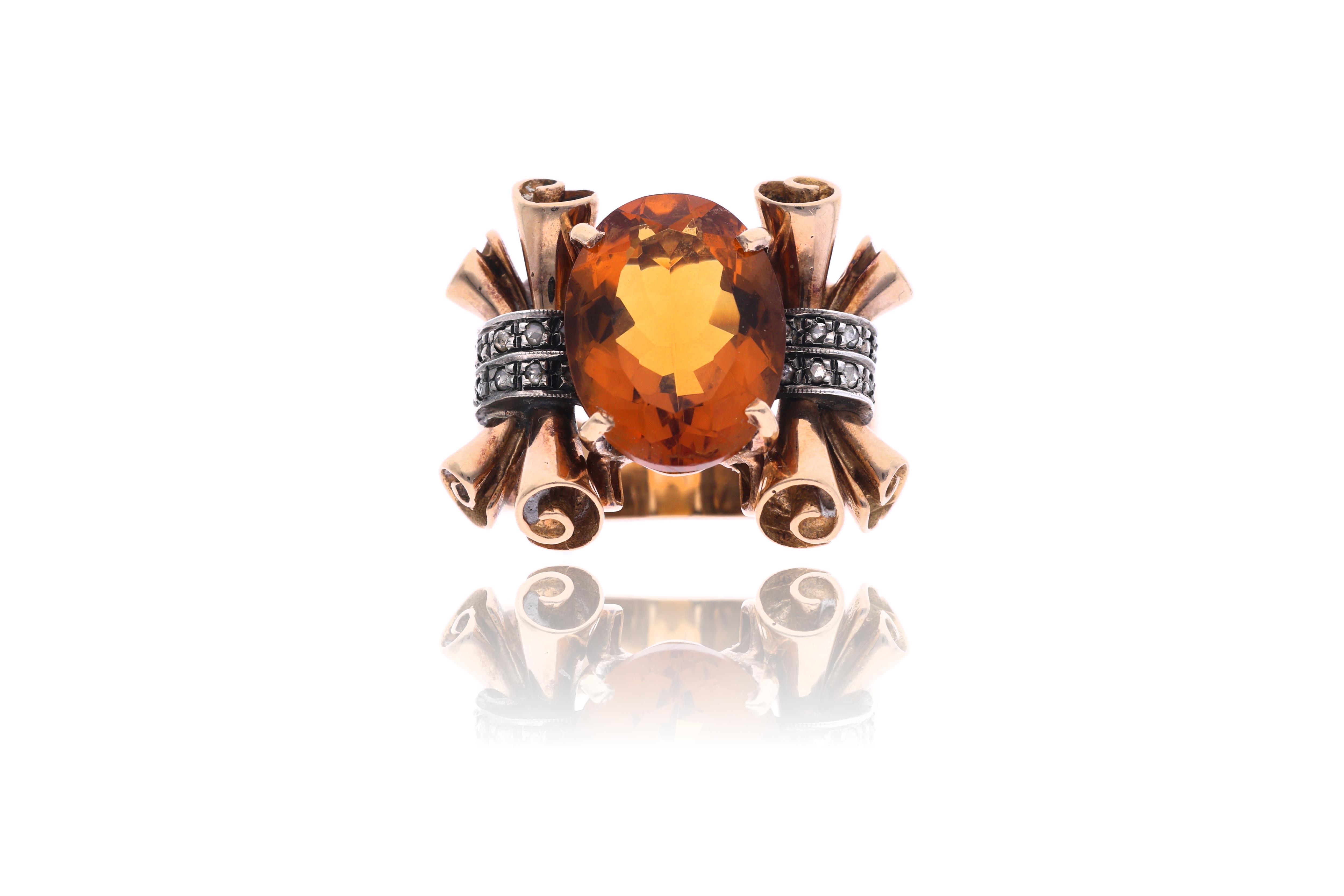 Anello con quarzo e diamanti - Asta Preziosi