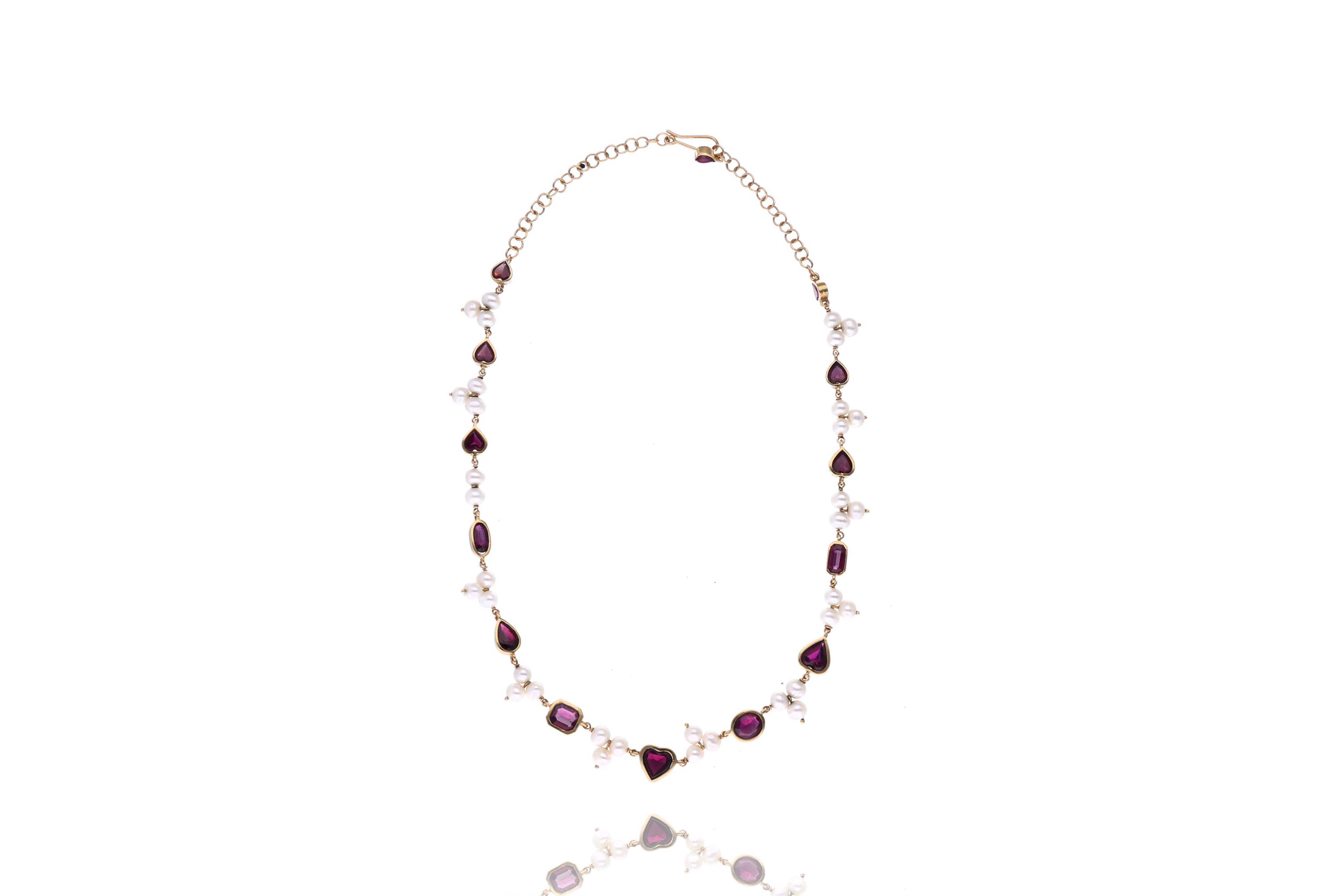 Collana con granati e perle - Asta Preziosi