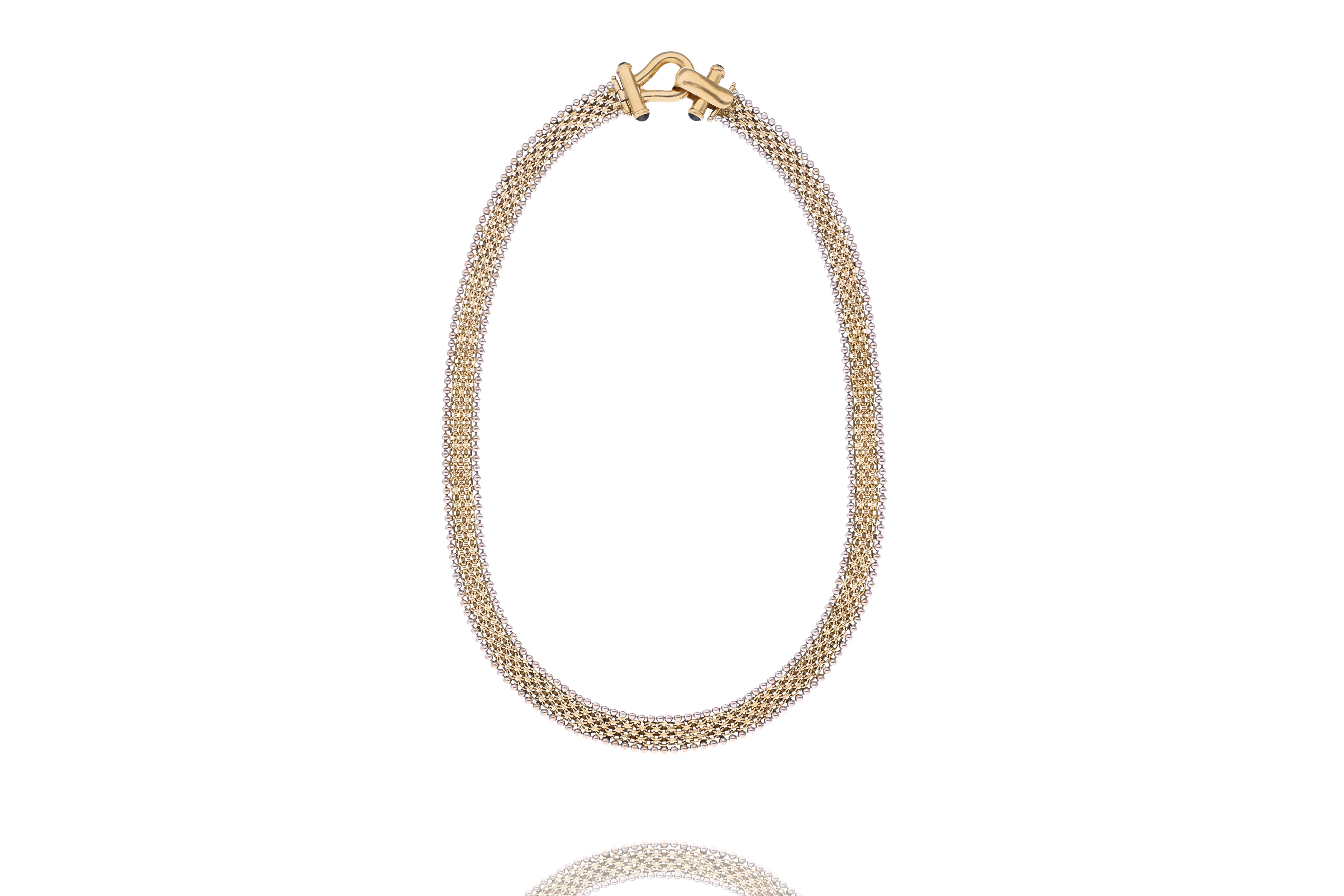 Collana con pietre in oro bicolore - Asta Preziosi
