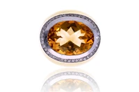 Anello con diamanti e quarzo citrino - Asta Preziosi Anello con diamanti e quarzo citrino - Asta Preziosi