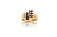 Anello con diamanti e zaffiri - Asta Preziosi