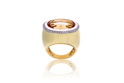 Anello con diamanti e quarzo citrino - Asta Preziosi Anello con diamanti e quarzo citrino - Asta Preziosi