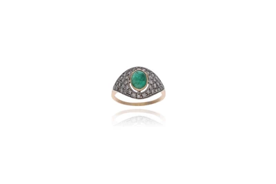 Anello con diamanti e smeraldo - Asta Preziosi Anello con diamanti e smeraldo - Asta Preziosi