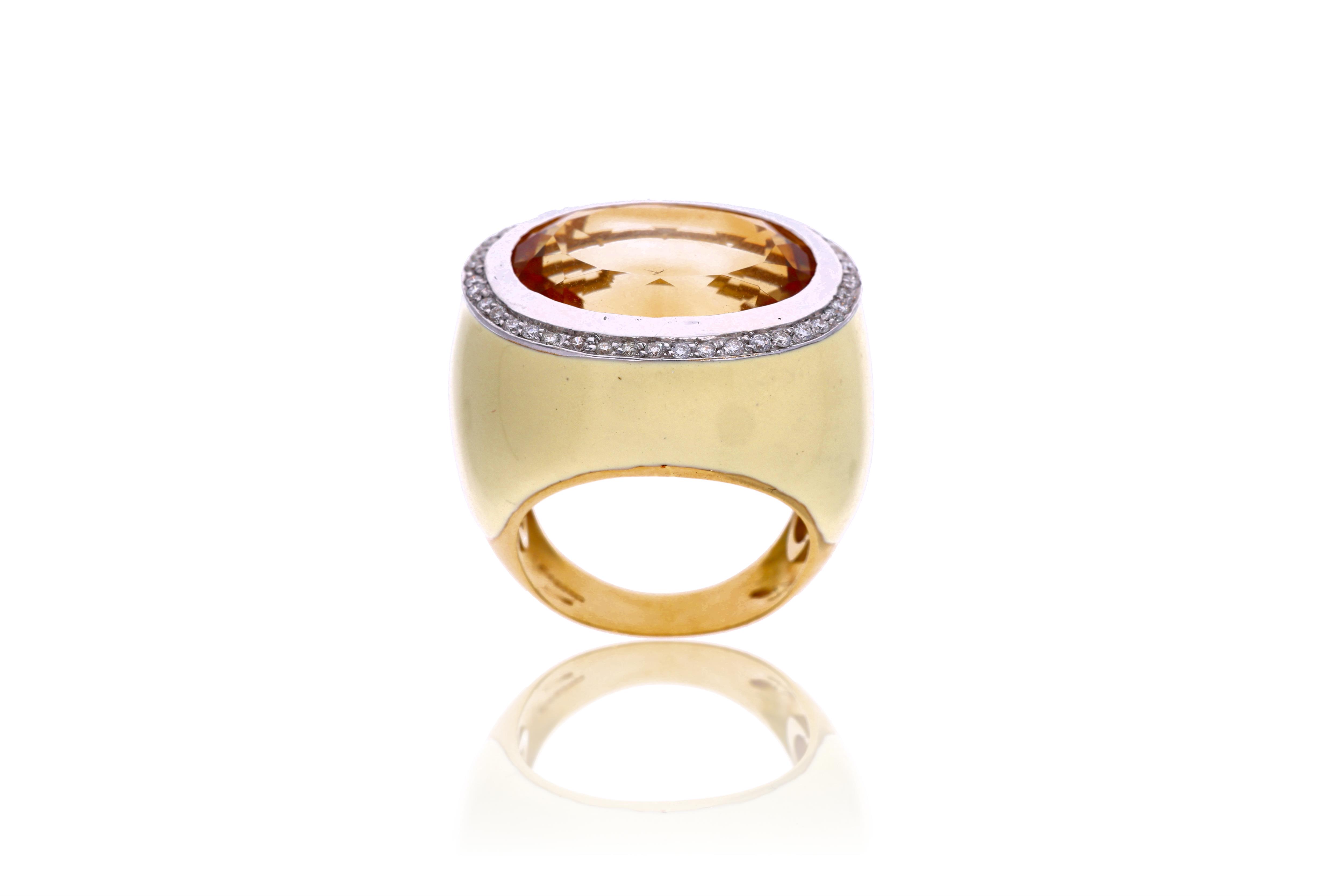 Anello con diamanti e quarzo citrino - Asta Preziosi