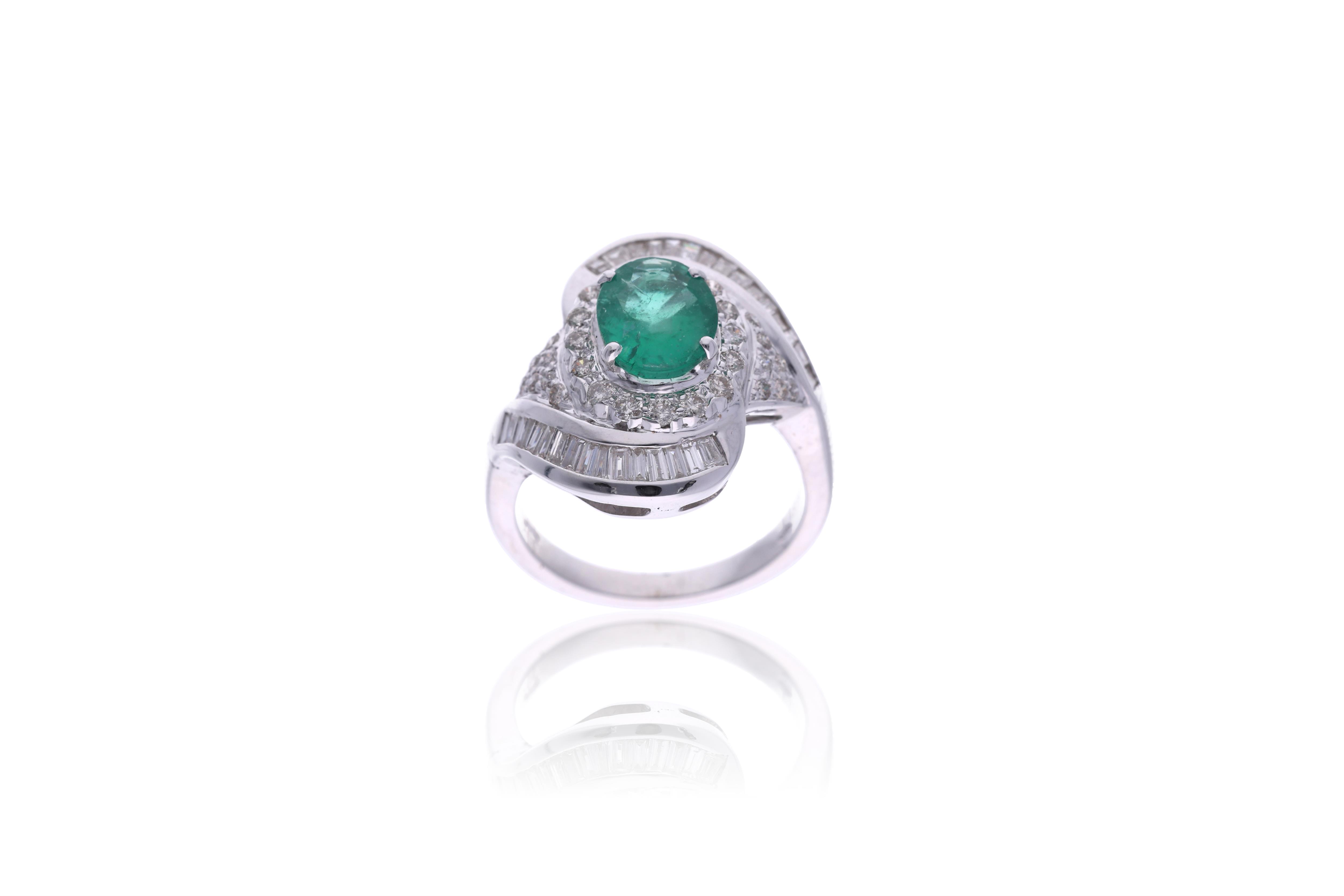 Anello con smeraldo e diamanti - Asta Preziosi