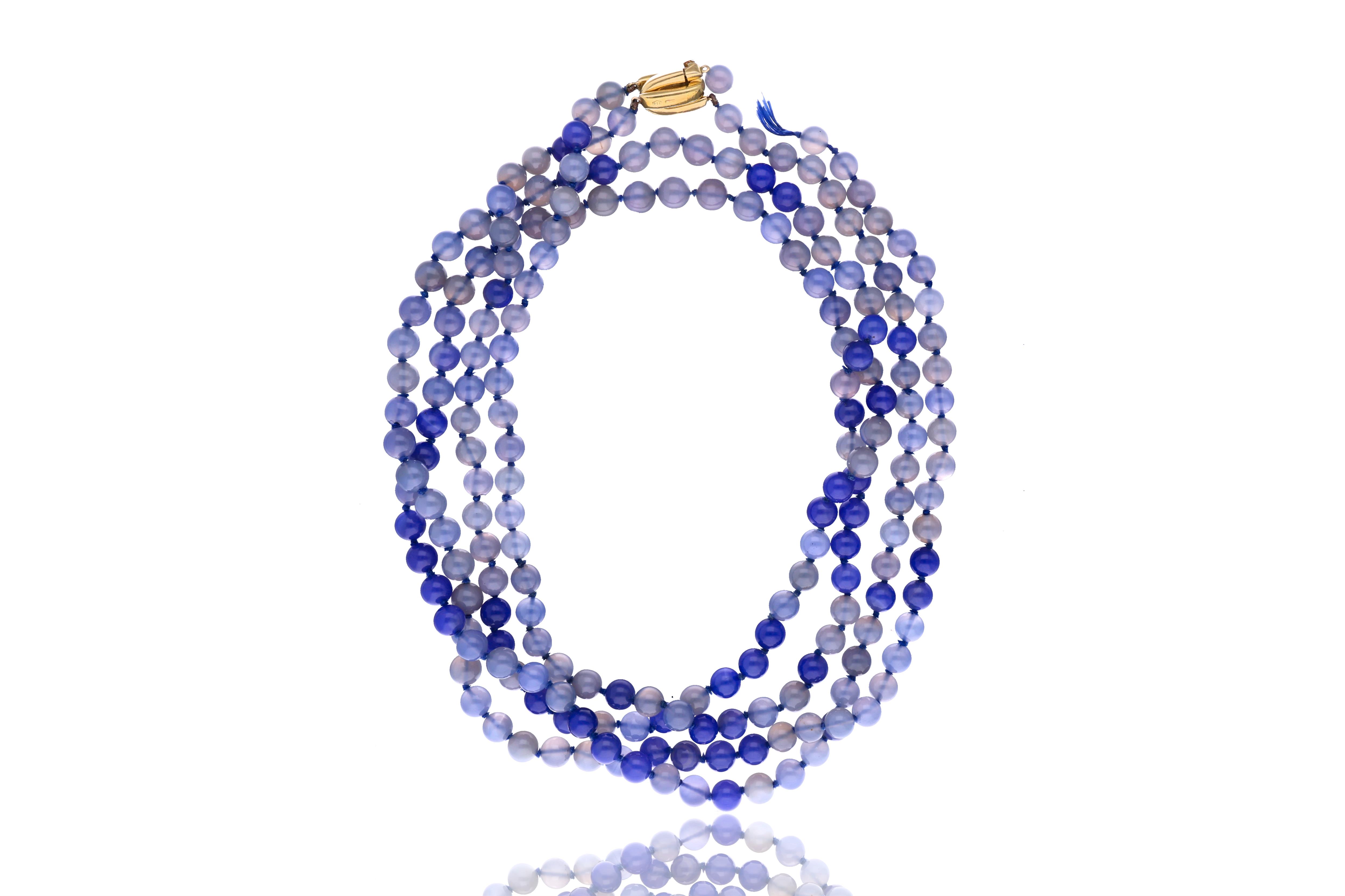 Collana con sfere di agata e chiusura in oro - Asta Preziosi