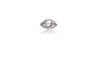 Anello con perla e diamanti - Asta Preziosi