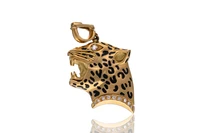 Ciondolo a forma di testa di leopardo con diamanti e smalti - Asta Preziosi