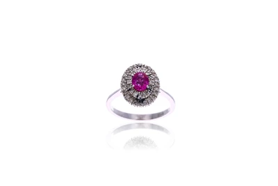 Anello con pietra e diamanti - Asta Preziosi