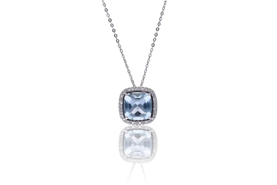 Collana con acquamarina e diamanti - Asta Preziosi