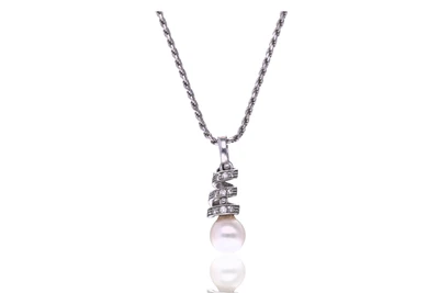Collana con diamanti e perla coltivata - Asta Preziosi
