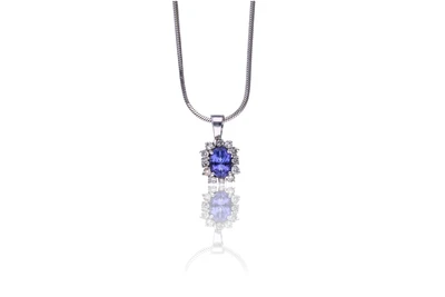Collana e ciondolo con diamanti, pietre e tanzanite - Asta Preziosi