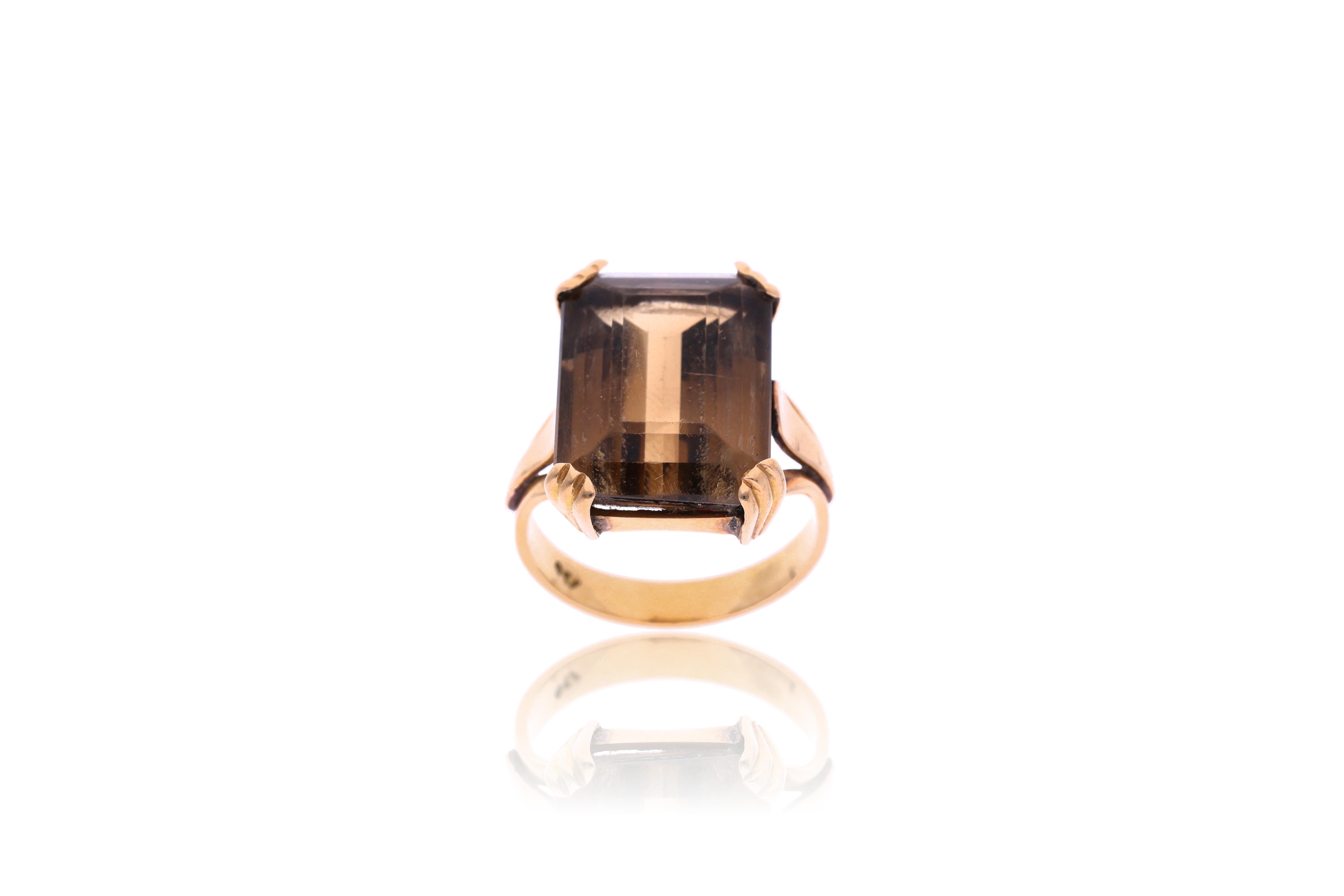 Anello con quarzo fume' - Asta Preziosi