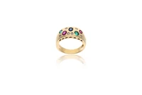 Anello con diamanti, rubini, smeraldi e zaffiro - Asta Preziosi Anello con diamanti, rubini, smeraldi e zaffiro - Asta Preziosi