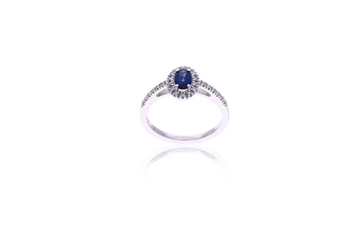Anello con pietra e diamanti - Asta Preziosi