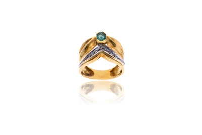 Anello con smeraldo e diamanti - Asta Preziosi