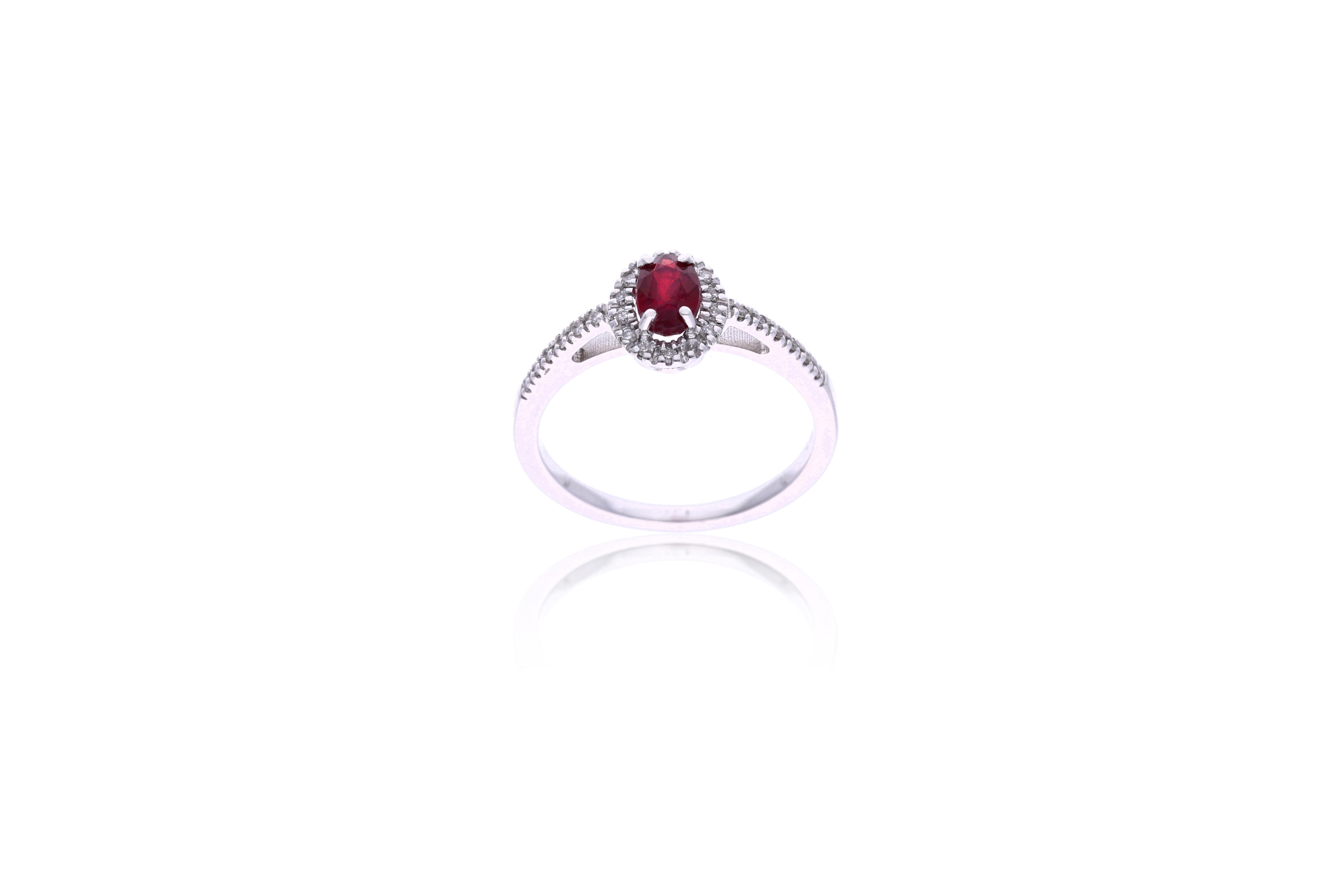 Anello con pietra e diamanti - Asta Preziosi
