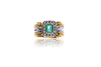 Anello con smeraldo e diamanti - Asta Preziosi Anello con smeraldo e diamanti - Asta Preziosi