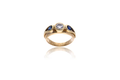 Anello con diamante e zaffiri - Asta Preziosi Anello con diamante e zaffiri - Asta Preziosi