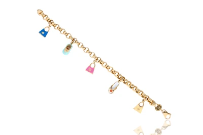 Bracciale charms con ciondoli smaltati - Asta Preziosi Bracciale charms con ciondoli smaltati - Asta Preziosi