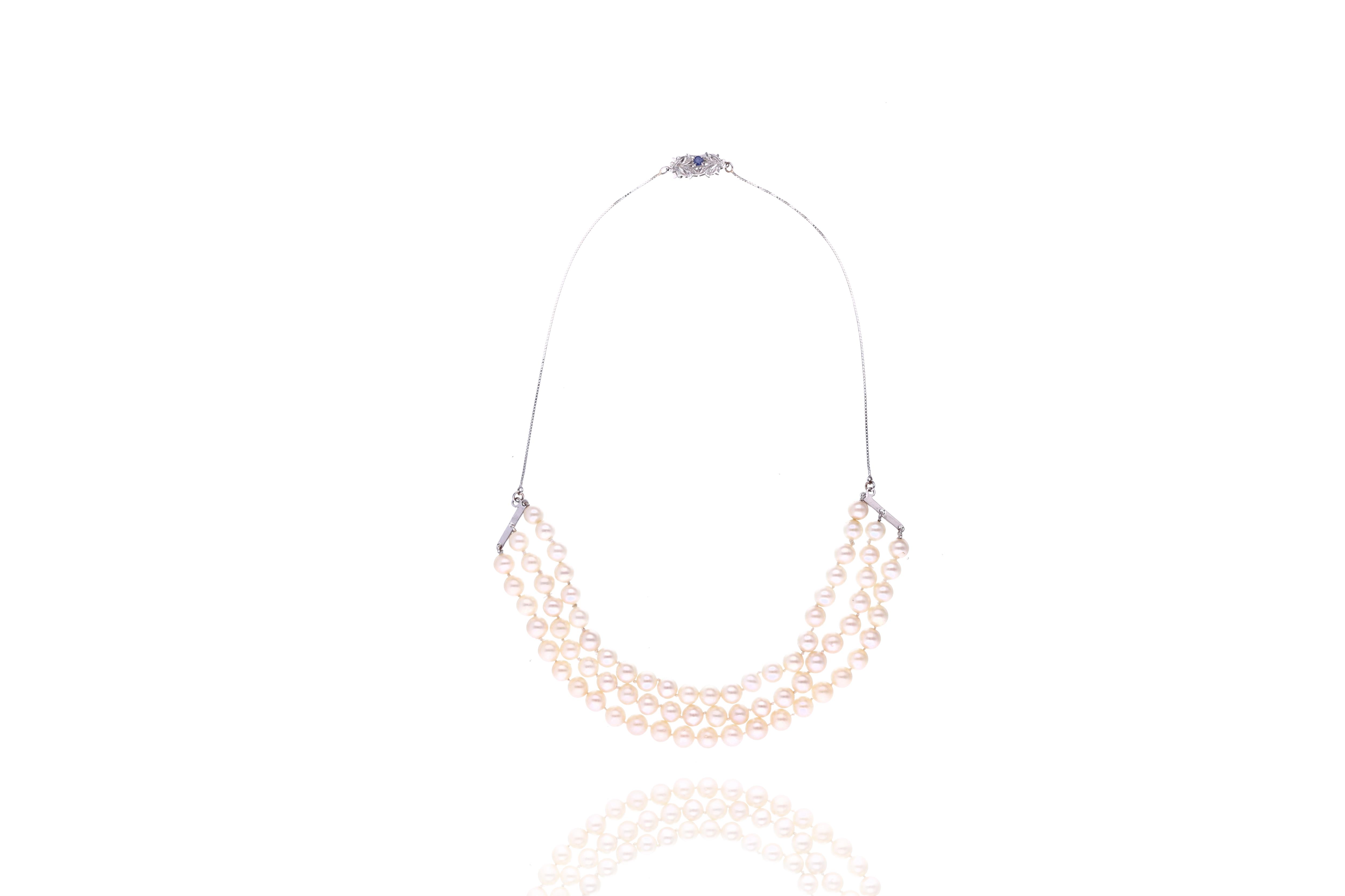 Collana con perle coltivate e d'acqua dolce - Asta Preziosi