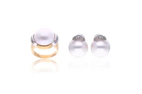 Anello e paio di orecchini con diamanti e perle mabe' - Asta Preziosi Anello e paio di orecchini con diamanti e perle mabe' - Asta Preziosi