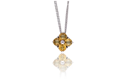 Collana con pietre in oro bianco - Asta Preziosi
