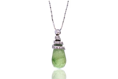 Collana e ciondolo con diamanti e pietra - Asta Preziosi Collana e ciondolo con diamanti e pietra - Asta Preziosi