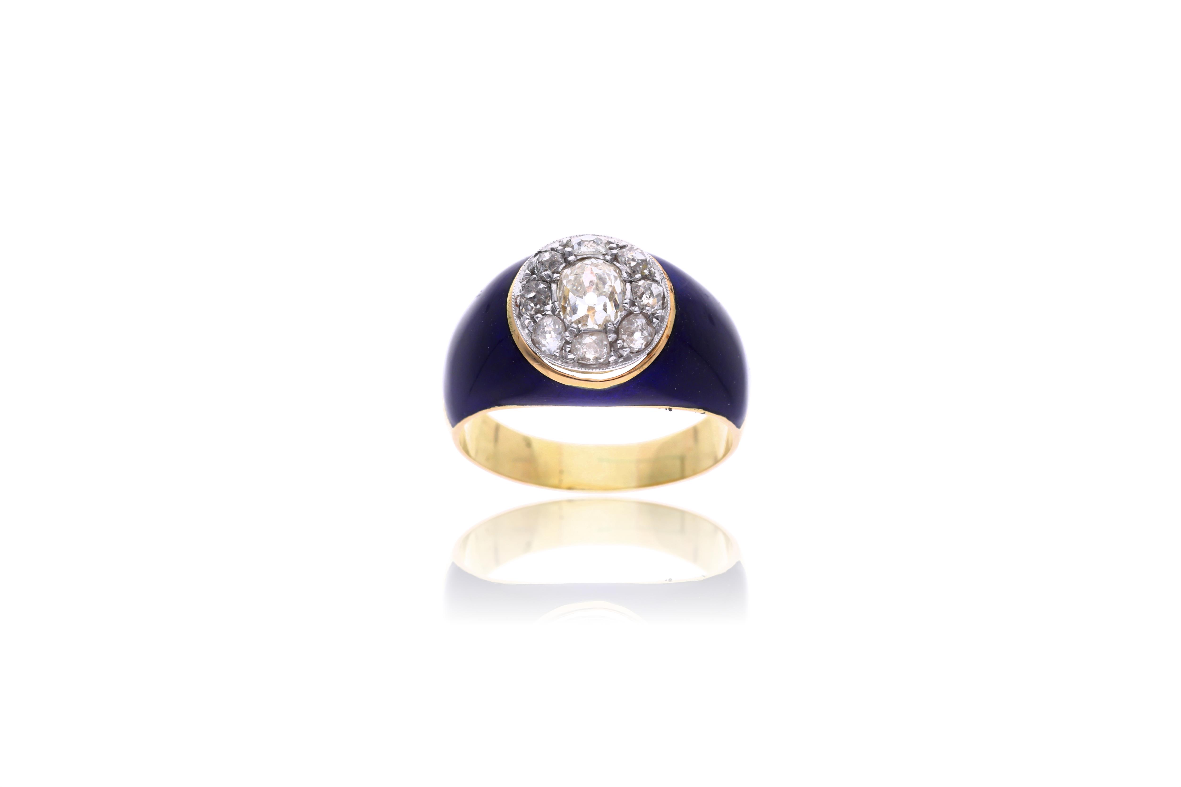 Anello con diamanti e smalto - Asta Preziosi