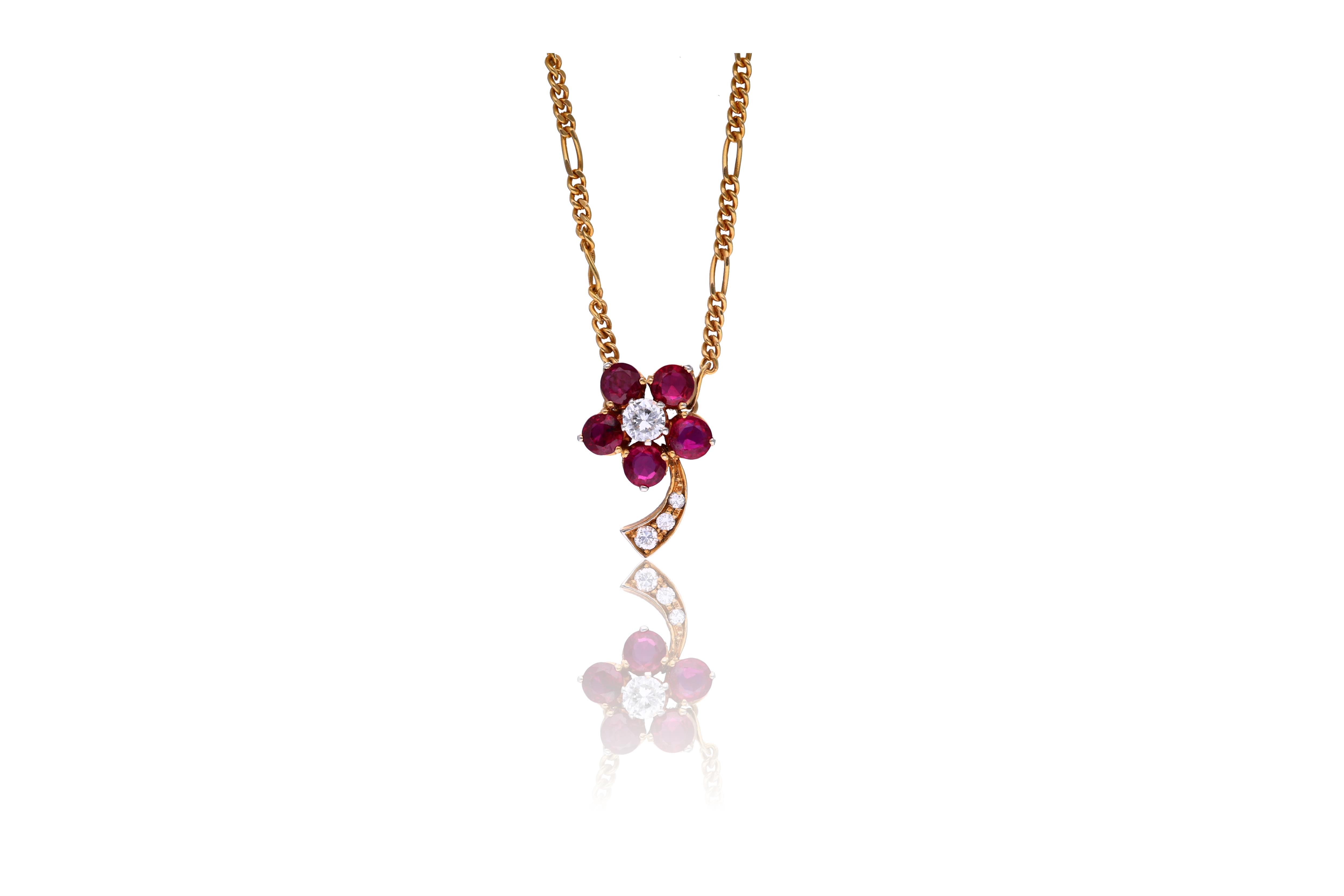 Collana con diamanti e rubini - Asta Preziosi