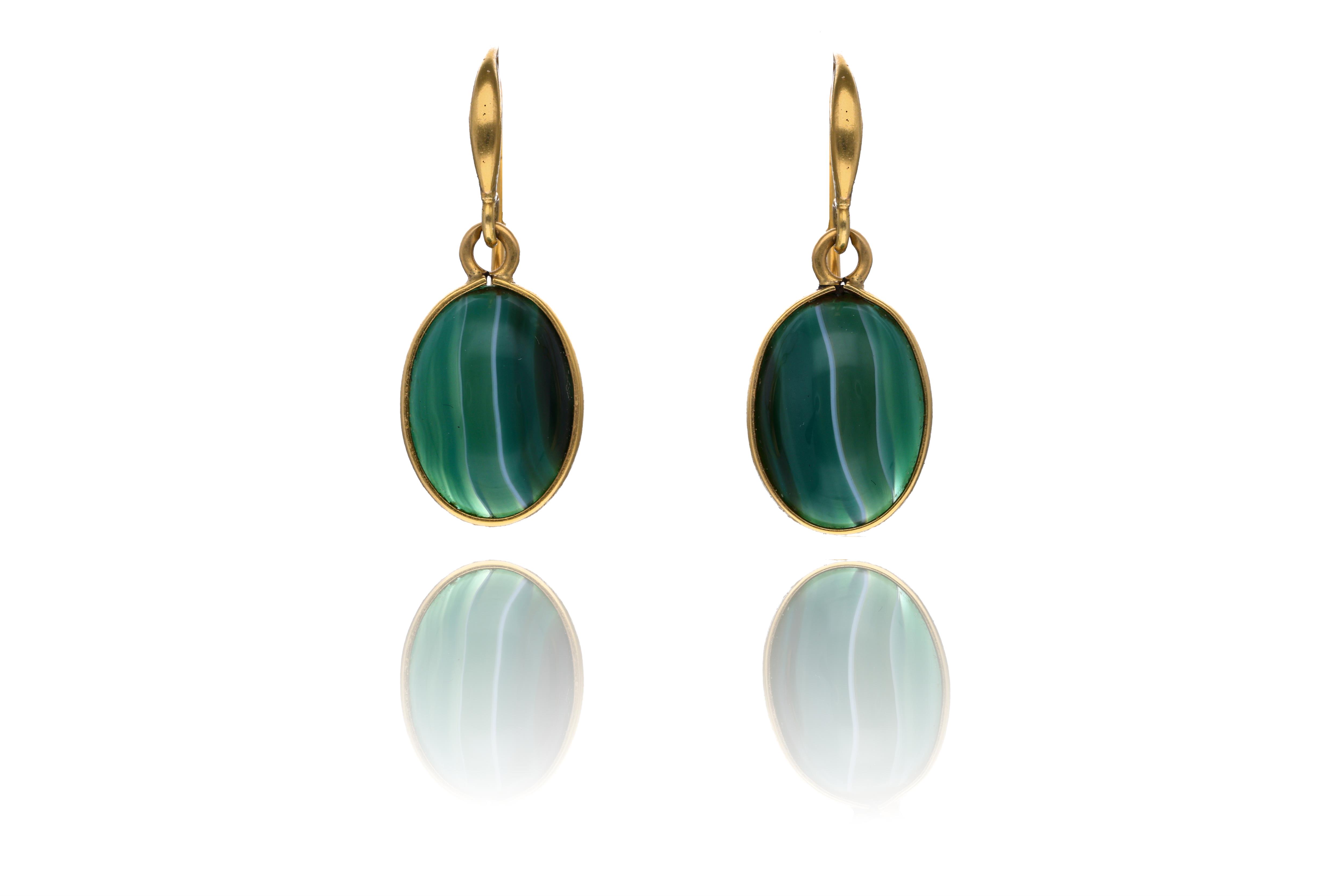 Paio di orecchini con agate - Asta Preziosi